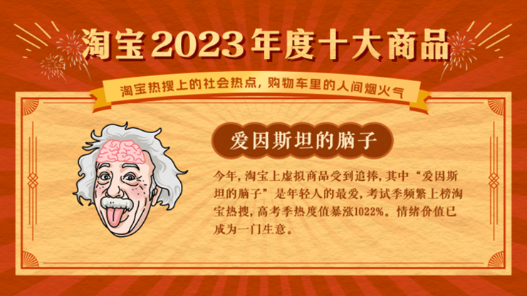 上淘宝买情绪？爱因斯坦的脑子入选淘宝2023年度十大商品